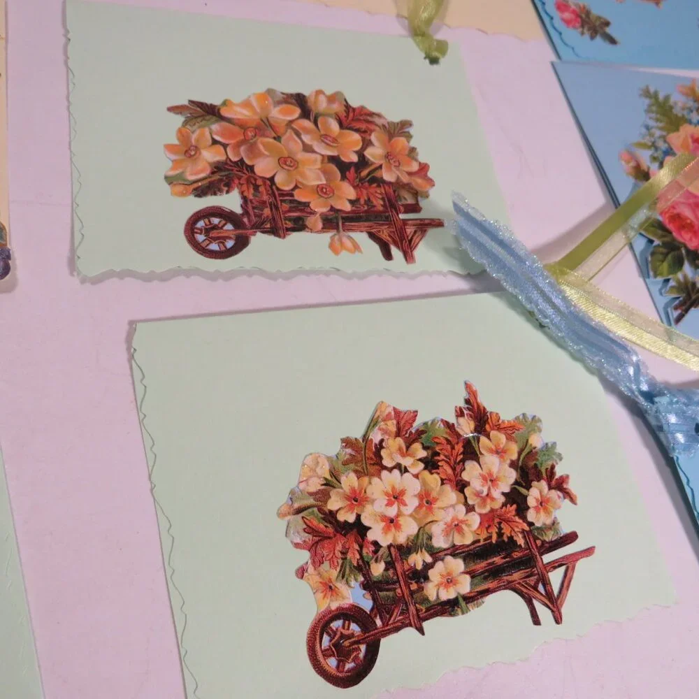 Victorian Gift Tags Cardstock with some embossed images & glitter paint accents